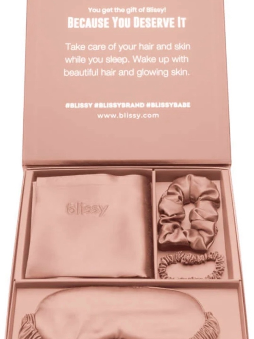 Bliss Pure Silk Standard Pillow Case and Sleep Mask in Rose Gold
